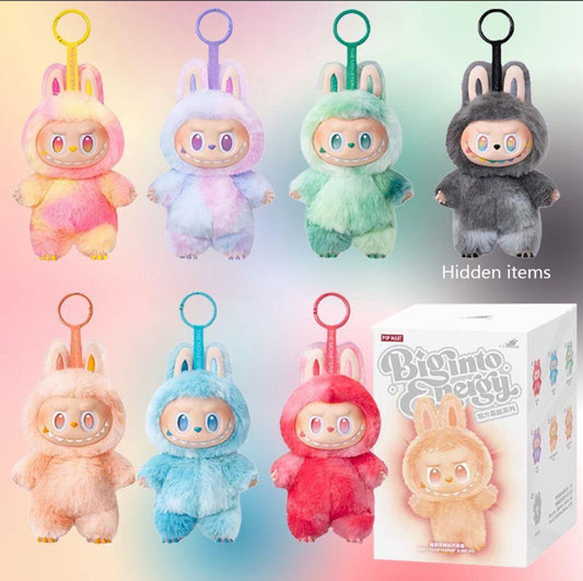 Collection of colorful LABUBU Big Into Energy blind box monster Doll Online India plush toys with keychains and packaging