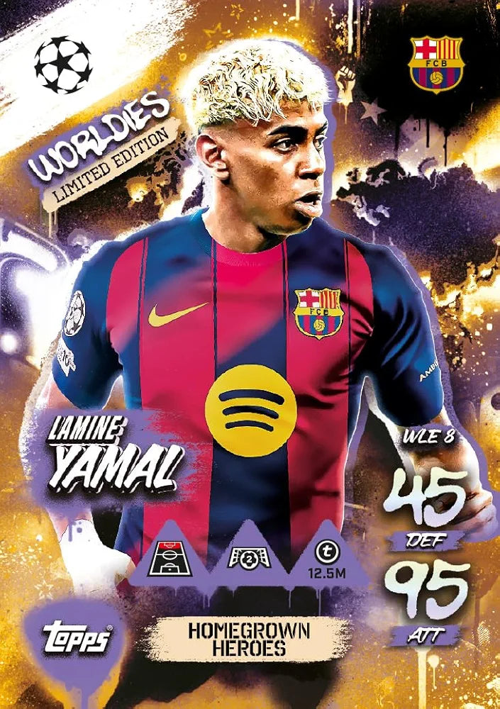 Match Attax 2025/26 mini tin football cards featuring Lamine Yamal at samstoy.in