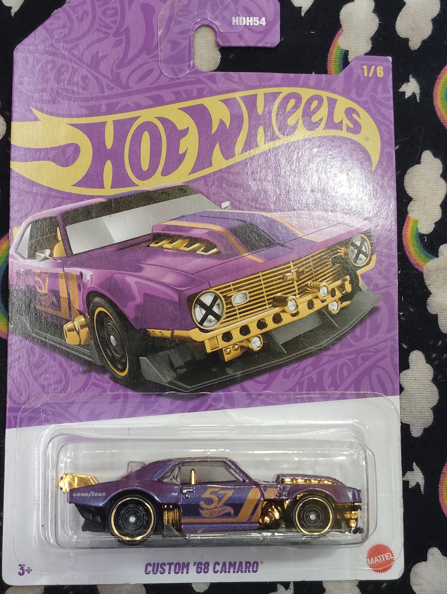 Hot Wheels Custom 68 Camaro purple Ahmedabad Gujarat online India diecast purple and gold Custom 68 Camaro in blister packaging