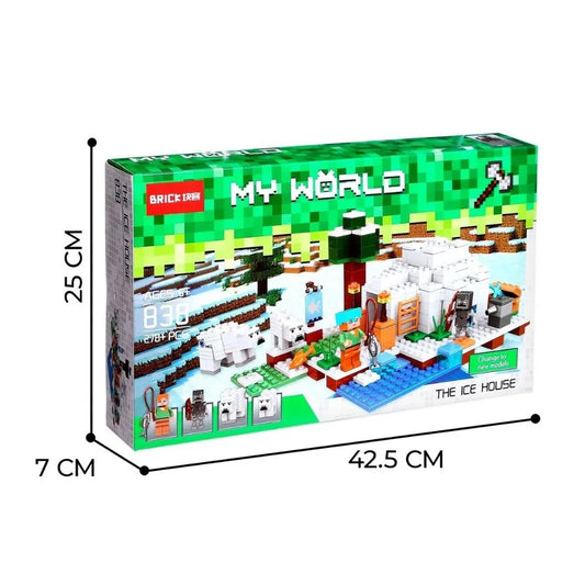 Minecraft on blocks at Sam's Toy World Ahmedabad, featuring colorful ice house building kit, side view for creative play