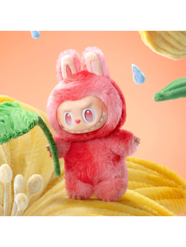 Official authentic Pop Mart India labubu doll online plush toy in pink bunny costume with big eyes and smile