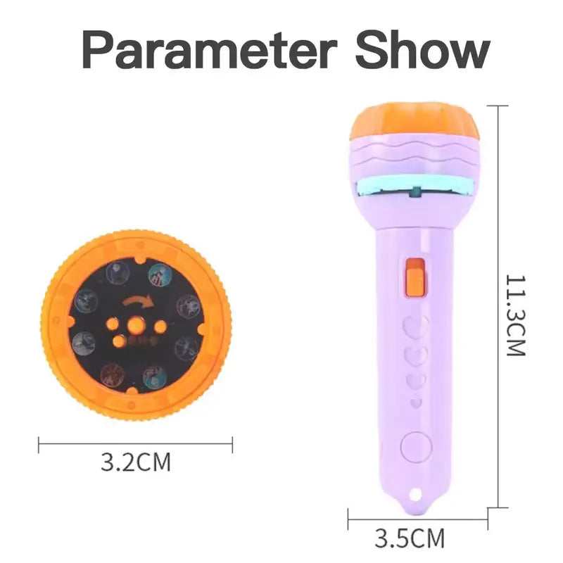 Purple and orange handheld kids story projector light Ahmedabad Gujarat online India with removable story discs