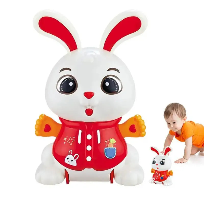Samstoy.in white and red rabbit toy electronic dancing musical lightning bunny for kids . Interactive singing and light up toy
