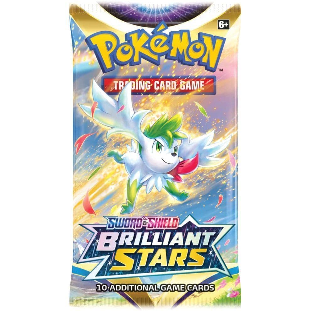Pokemon Sword and Shield Brilliant Stars rare Pokemon holo card pack with 10 additional game cards