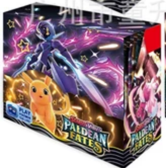 Pokemon Scarlet & Violet PALDEAN FATES booster box featuring Pikachu and other characters Pokemon Scarlet & Violet PALDEAN FATES booster box online India