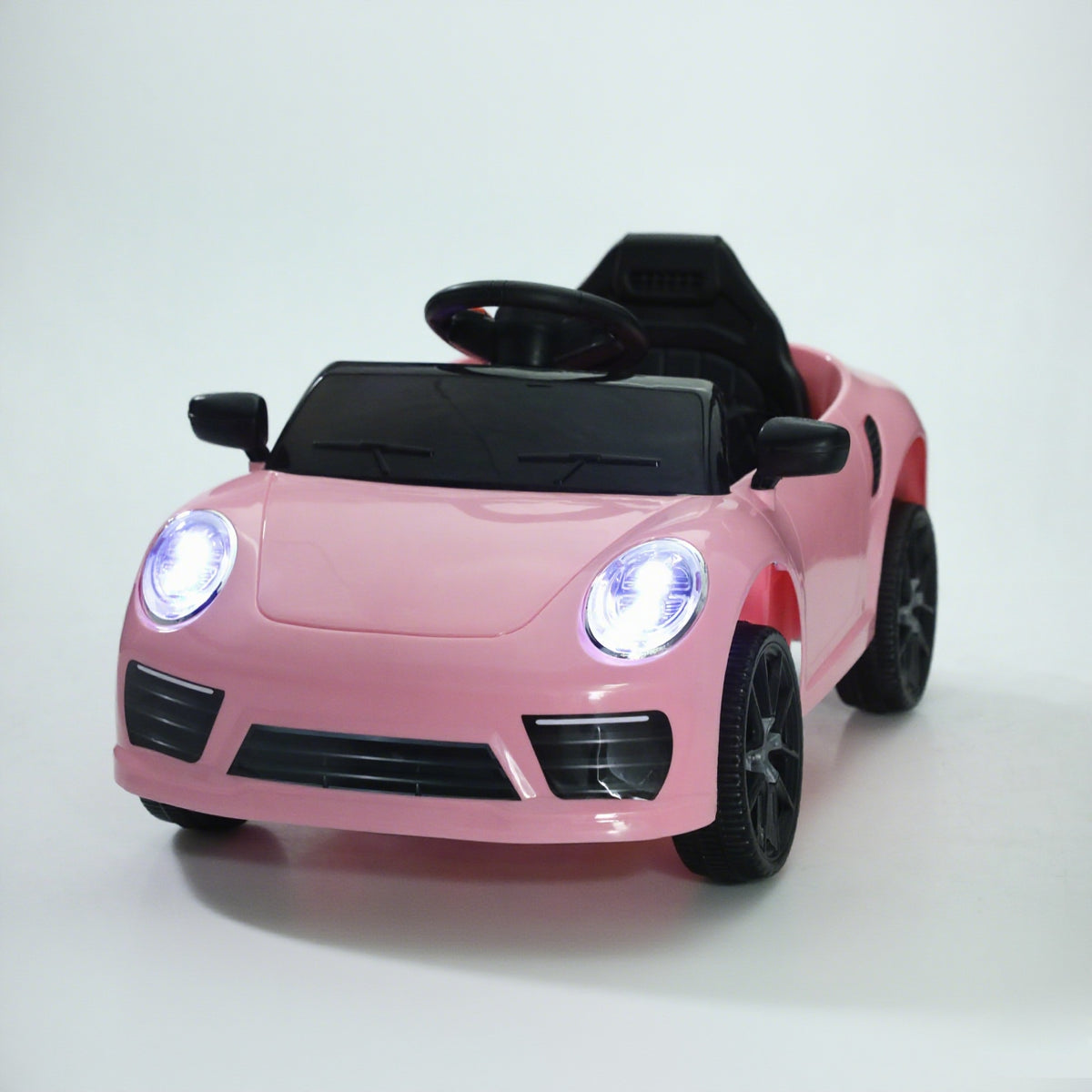 Pink remote control car with remote, front view, great for kids' fun and outdoor play