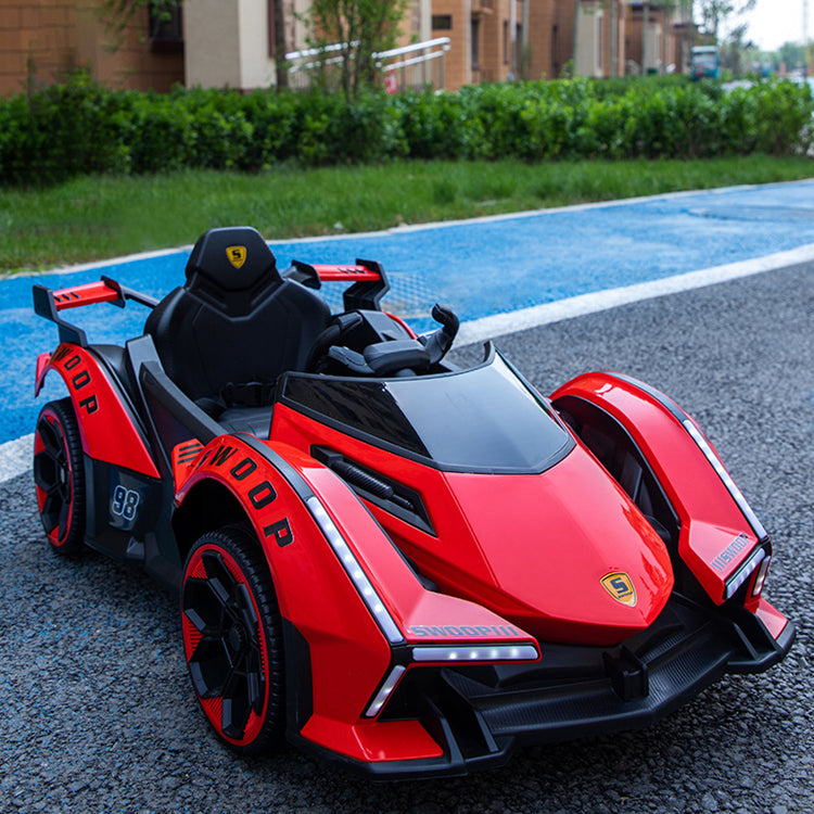 Red remote control sports car toy for children in Ahmedabad Gujarat India with sleek design and black detailing