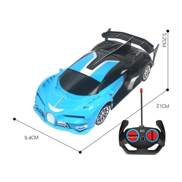 Blue remote control toy car 4wd with sleek design and controller, perfect for kids' racing fun