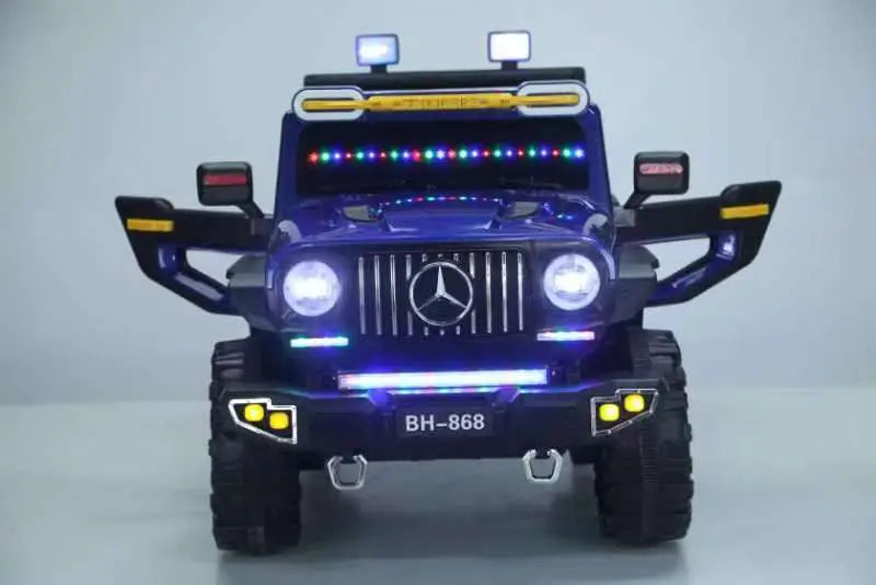 Blue ride-on car for boys and girls Ahmedabad Gujarat with LED lights and realistic design