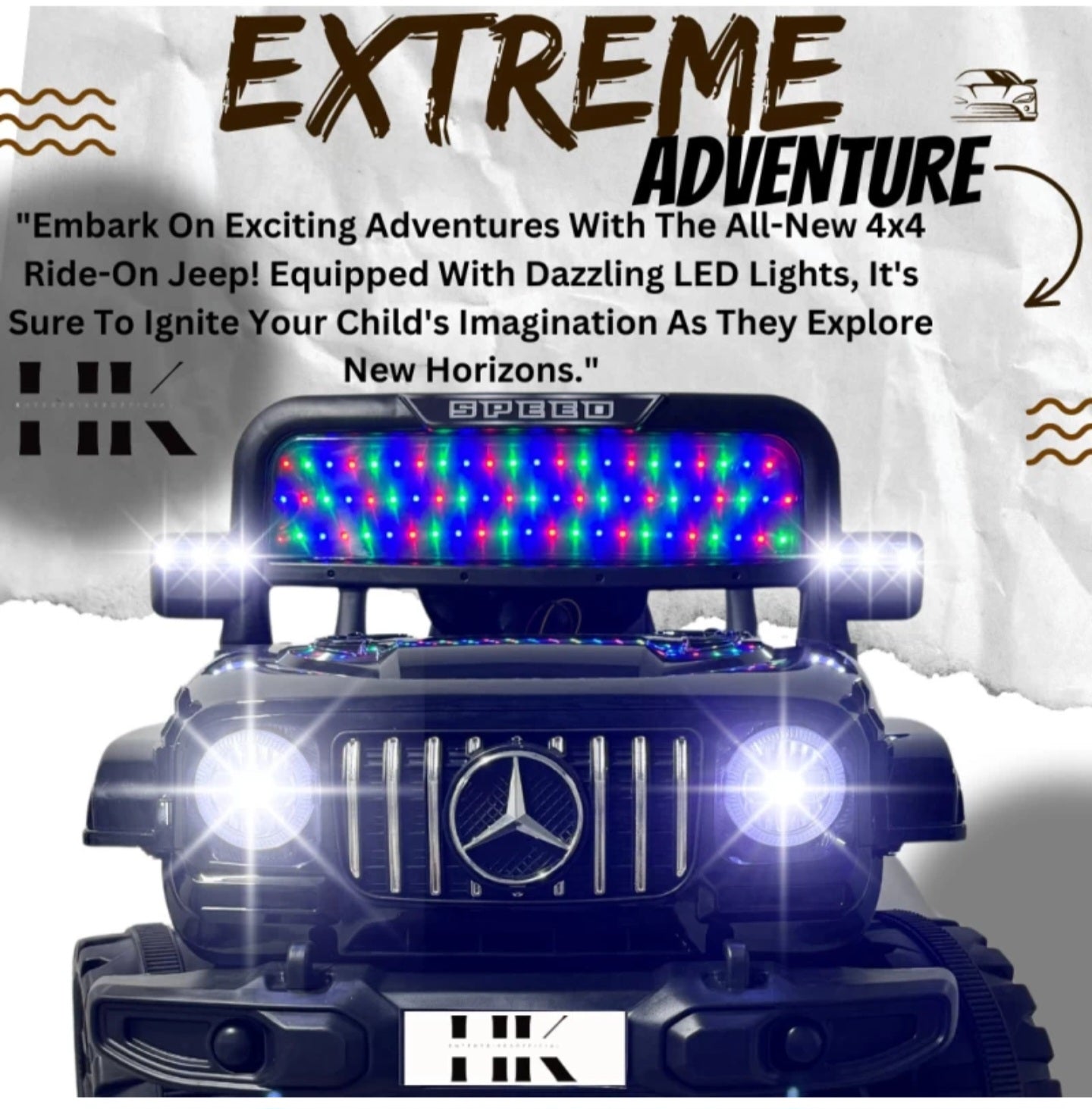 All-New 4x4 Ride On Jeep Mercedes Model Ahmedabad Gujarat with Dazzling LED Lights for Kids' Adventure
