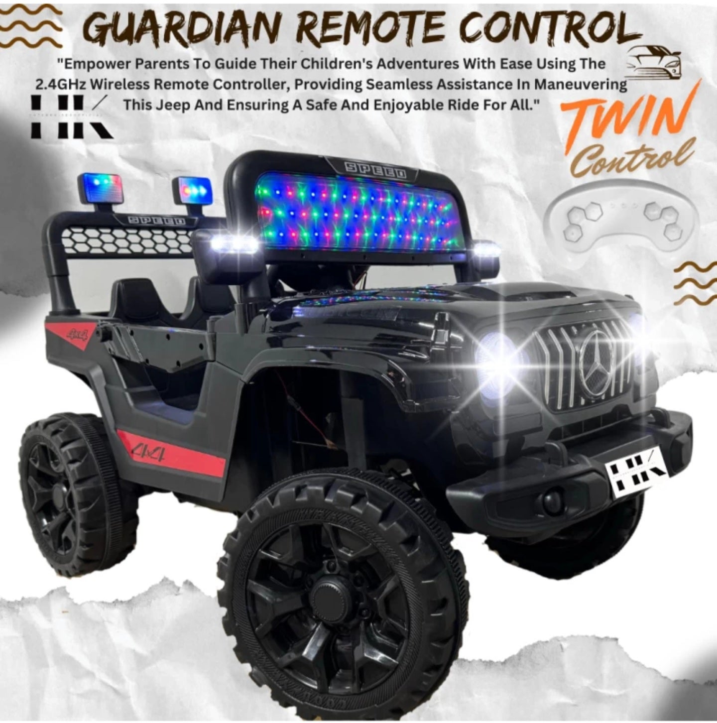 Ride On Jeep Mercedes Model Ahmedabad Gujarat with remote control and colorful LED lights for kids' outdoor fun
