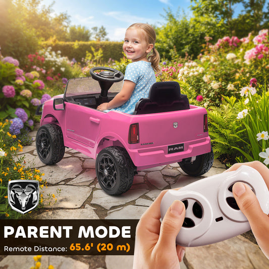 Sam's Toy World Pink Ride on kids cars remote control of car battery car for ages 3-7 with parent mode feature