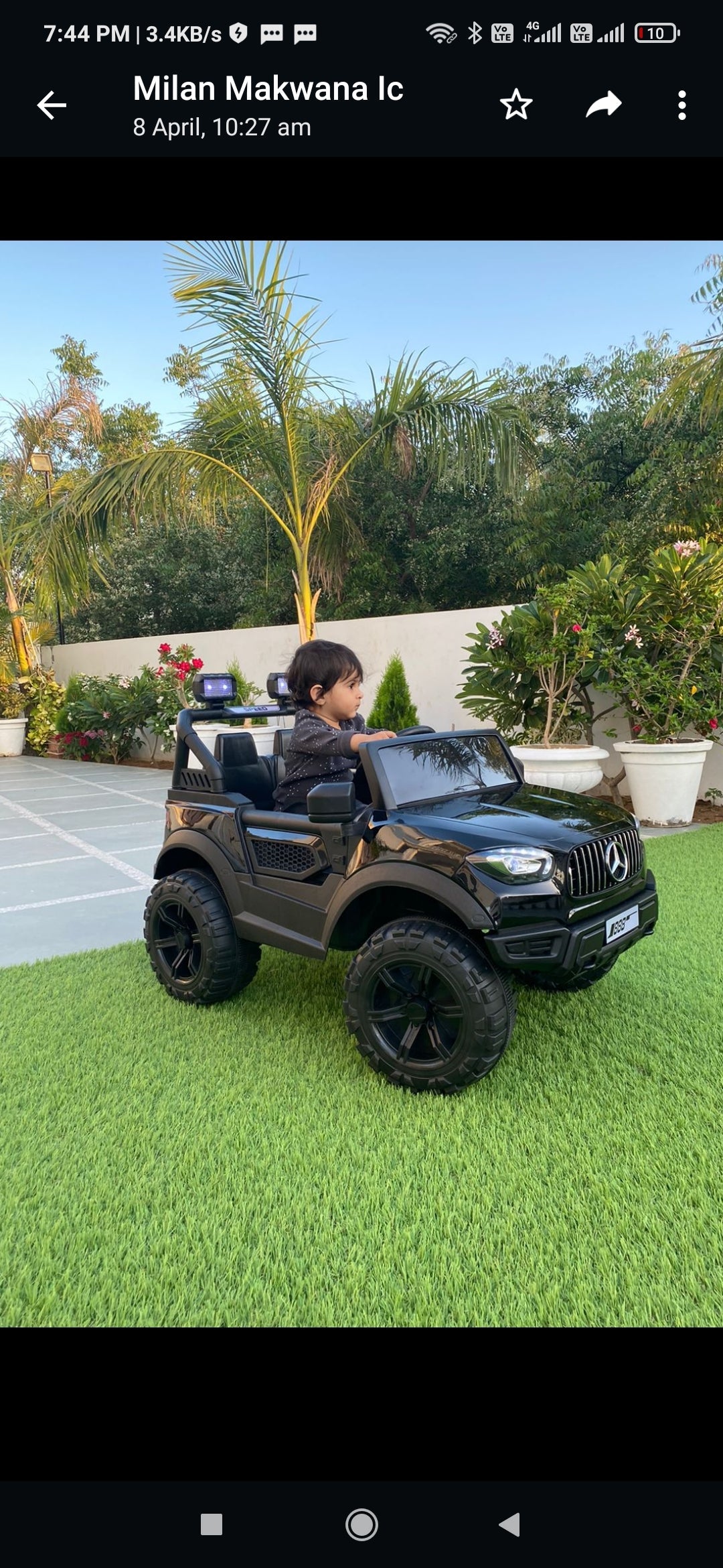 Black Ride On Kids Mercedes Ride On Car Ahmedabad with realistic features for outdoor fun