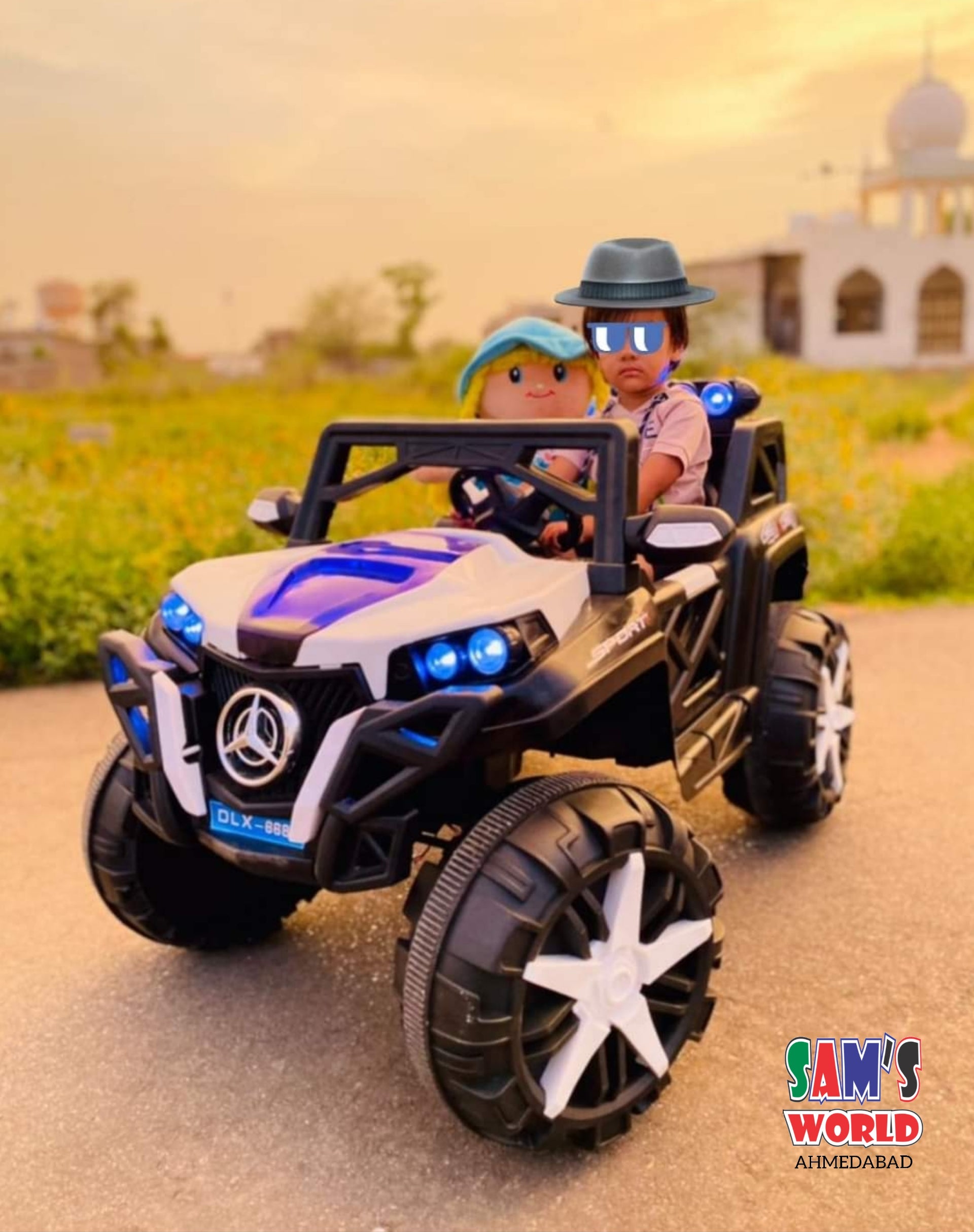 Kids enjoying the Ride on Toy Off-road Vehicle Ahmedabad Gujarat in a scenic outdoor setting