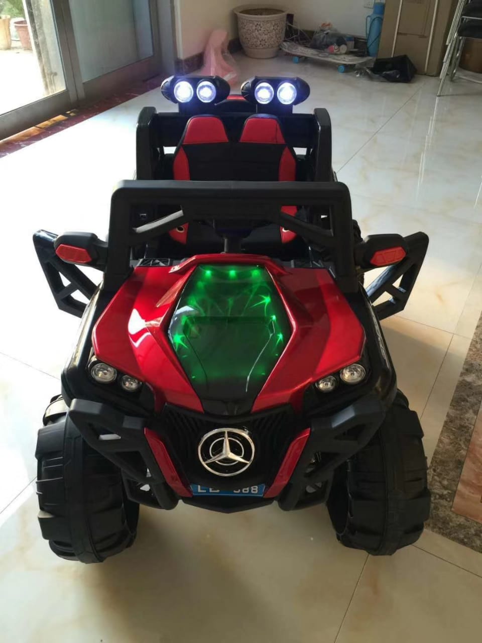 Ride on Toy Off-road Vehicle Ahmedabad Gujarat in vibrant red and black with LED lights for kids