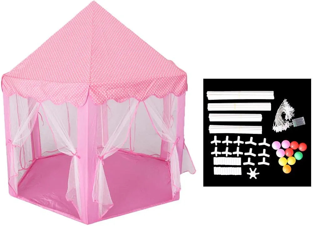 Indoor and Outdoor Kids Play House Hexagon Princess Castle Play Tent Pink Sams Toy world ahmedabad gujarat