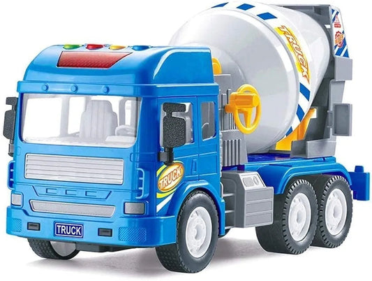 Buy Kids Cement Concrete Mixer Toy Truck with Movable Mixer Drum| Colorful Light Effects & Sound| Friction Powered Huge Milatary Tyres | Sams Toy world samstoy.in Sams toy world shop in Ahmedabad Gujarat