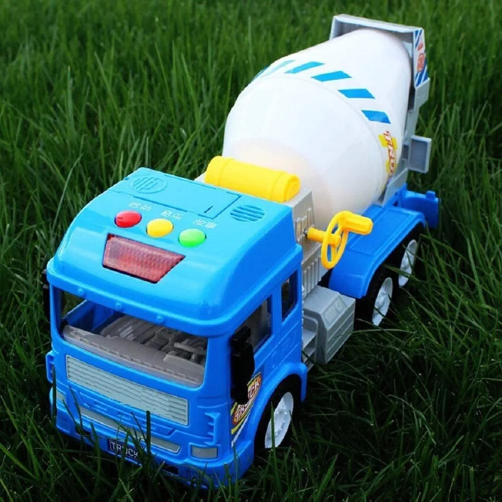 Buy Kids Cement Concrete Mixer Toy Truck with Movable Mixer Drum| Colorful Light Effects & Sound| Friction Powered Huge Milatary Tyres | Sams Toy world samstoy.in Sams toy world shop in Ahmedabad Gujarat