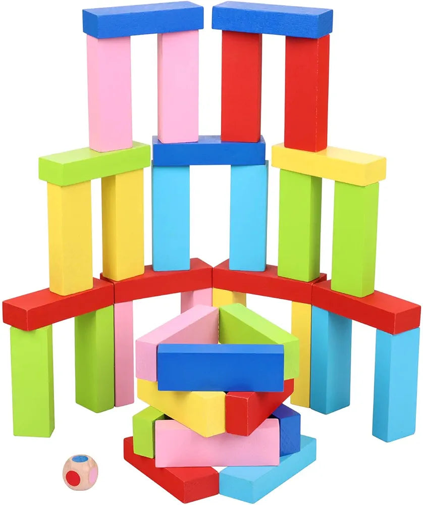 Buy Colour Crash Tumbling Tower |Tabletop Game With 54 Precision Wooden Blocks Of Premium| Beachwood For Adults And Kids| 1 Or More Players | Sams world 🌍 samstoy.in Sams toy world shop in Ahmedabad Gujarat
