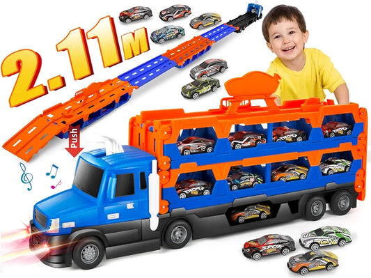 Buy Truck Race Track Set, 55 Inch Race Track with 10 Die-Cast Metal Toy Cars, Interactive Truck with Lights & Sounds, Toddler Truck | sams toy world Sam's Toy World Sams toy world shop in Ahmedabad Gujarat