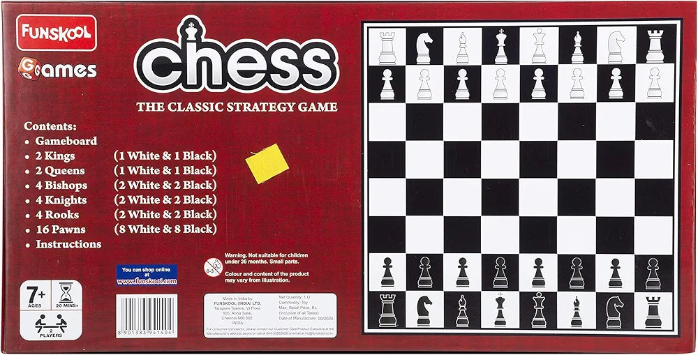 Buy Checkers Plus 5| 5 in 1 Checkers Board Games| Kids & Family| 2 Players| 7 & Above&Funskool Chess Board Set| Black and White Board Game| Sams world š samstoy.inĀ Sams toy world shop in Ahmedabad GujaratĀ