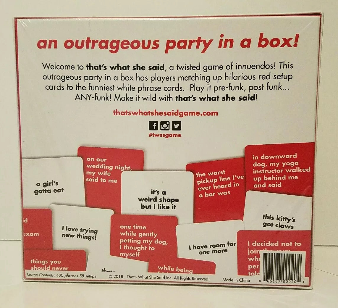 Buy That's What She Said | The Party Game of Twisted Innuendos Board Game| Sams Toy world Ahmedabad Gujarat samstoy.in Sams toy world shop in Ahmedabad Gujarat