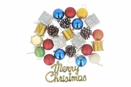 Buy Christmas Tree Decorations Set (Balls, Bells, Gifts, Pine Trees, Stars, Candy Sticks & Santa Claus) Christmas Gift Items, Christmas Tree Decorations Items 25 | sams toy world Sam's Toy World Sams toy world shop in Ahmedabad Gujarat