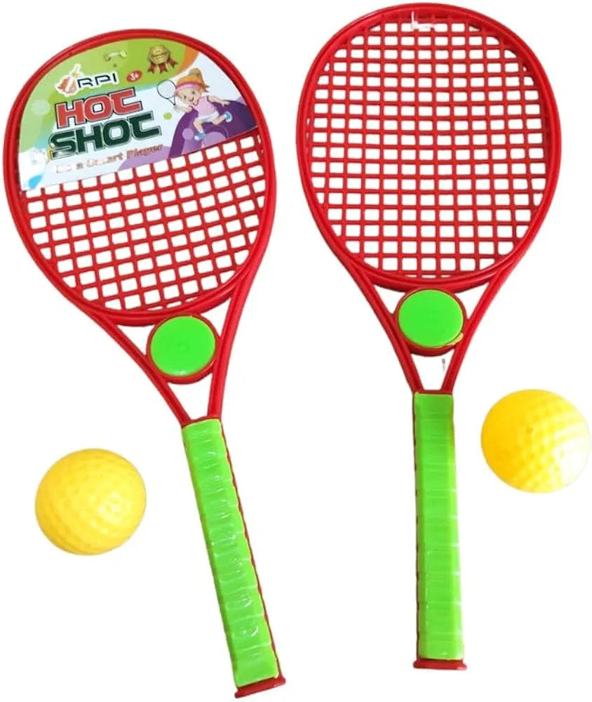 Buy Shot Kids Tennis Racquet Set| Outdoor Playground Toys| with Balls (Red) samstoy.in Sams toy world shop in Ahmedabad Gujarat