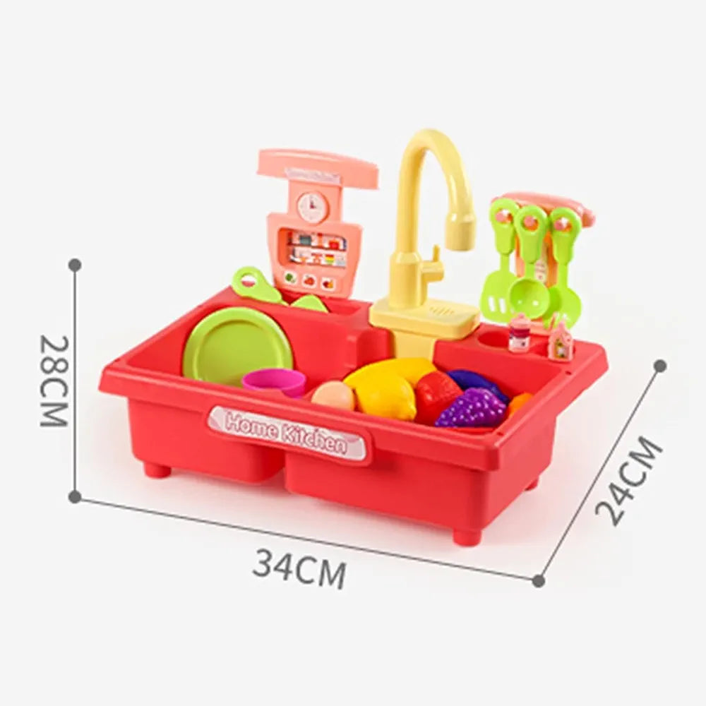 Buy Washbasin Toy, Electric Kitchen Play Sink with Water Circuit, Dishwasher, Toys with Simulated Tap and Included Kitchen Accessories for Children | sams toy world Sam's Toy World Sams toy world shop in Ahmedabad Gujarat