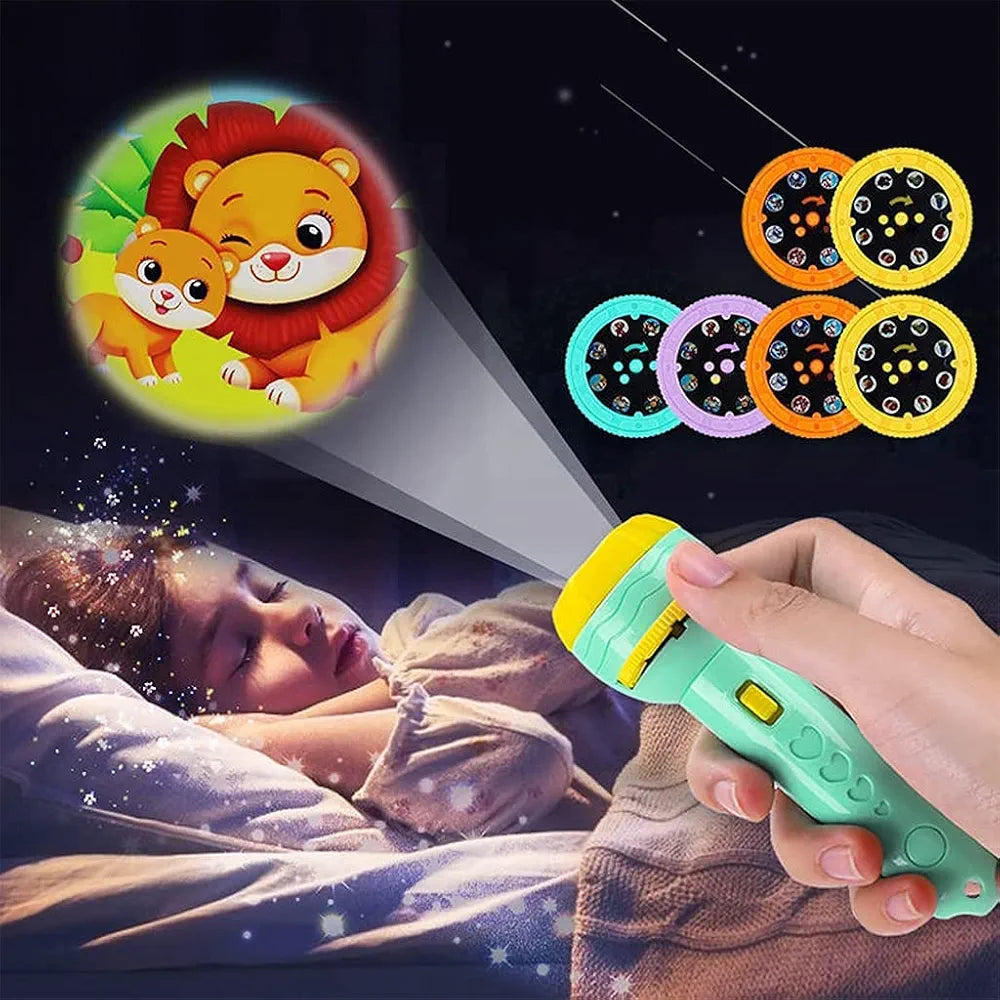 Mini 6 Slides 48 Pattern Projector Flashlight Torch Projection Torch Story | Toys for Toddlers Kids |Randon Slides|Random Colors |Torch 6 Slides| Sams world 🌍