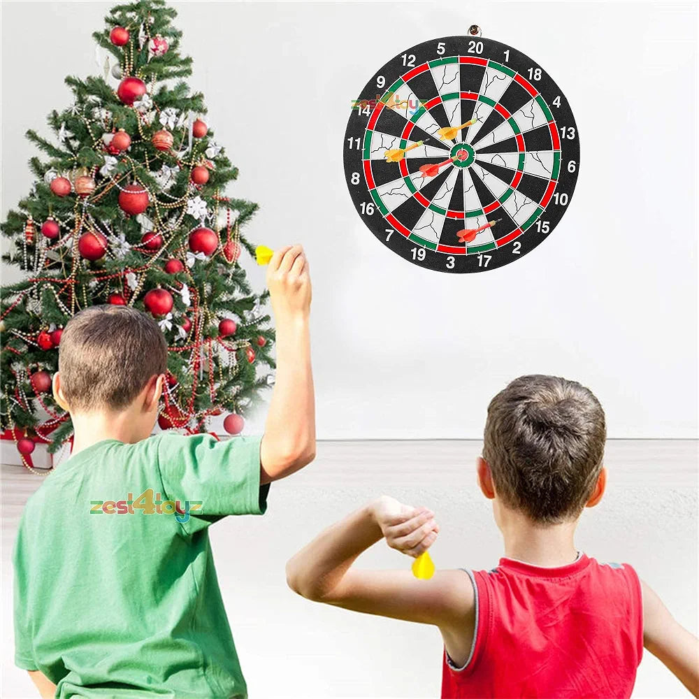 Buy Magnet Dart Boards 12 inch with 4 Darts Double Faced | Flock Printing Thickening| Family Game Toys for Kids| samstoy.in Sams toy world shop in Ahmedabad Gujarat