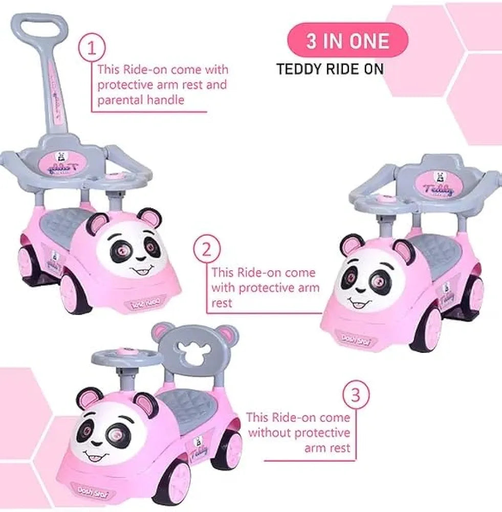 Buy Teddy Plus Ride On Push Musical Baby Car| with Protective Arm Rest and Parent Handle| Storage| Age 1-3 Years multicolour | Sams Toy world ahmedabad gujarat samstoy.in Sams toy world shop in Ahmedabad Gujarat