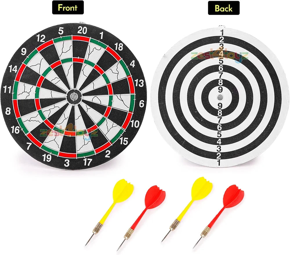 Buy Magnet Dart Boards 12 inch with 4 Darts Double Faced | Flock Printing Thickening| Family Game Toys for Kids| samstoy.in Sams toy world shop in Ahmedabad Gujarat