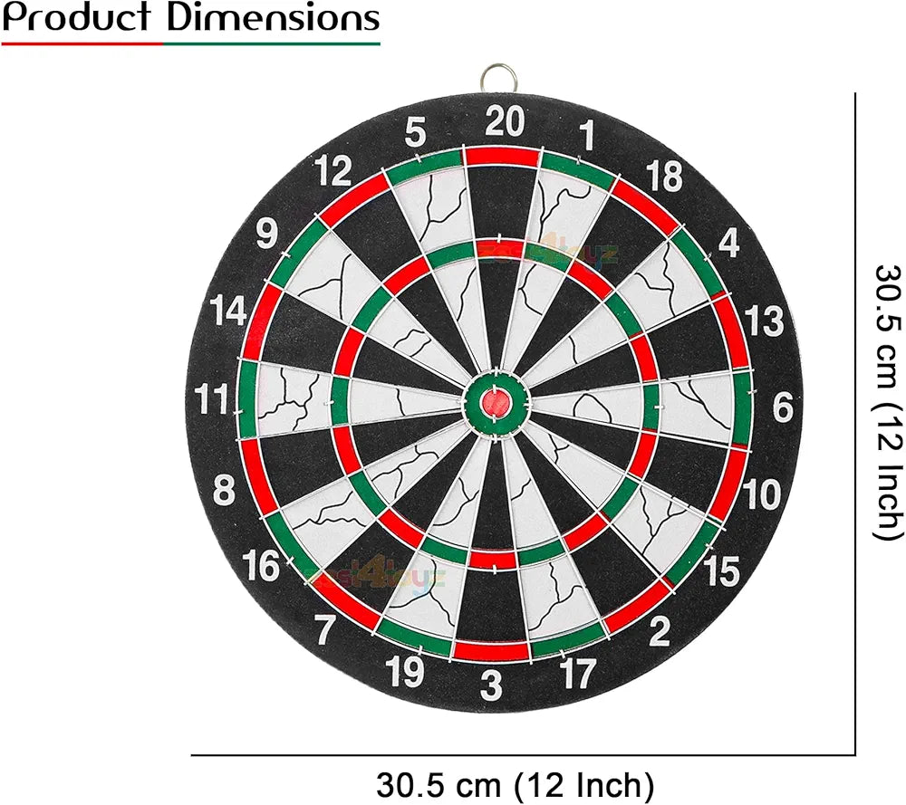 Buy Magnet Dart Boards 12 inch with 4 Darts Double Faced | Flock Printing Thickening| Family Game Toys for Kids| samstoy.in Sams toy world shop in Ahmedabad Gujarat