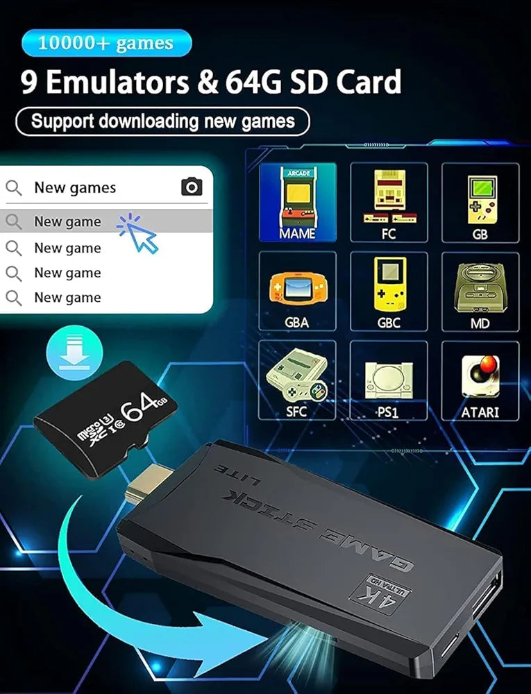 Buy Wireless Video Games For TV Gaming Retro Gaming Console With | Game Stick 1080P Plug & Play TV Video Game Set For 2 Player| With Simulator For Kids & Old School Station Video Game| Black| Sams Toy world ahmedabad gujarat samstoy.in Sams toy world shop in Ahmedabad Gujarat
