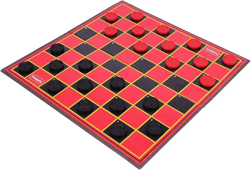 Buy Checkers Plus 5| 5 in 1 Checkers Board Games| Kids & Family| 2 Players| 7 & Above&Funskool Chess Board Set| Black and White Board Game| Sams world 🌍 samstoy.in Sams toy world shop in Ahmedabad Gujarat