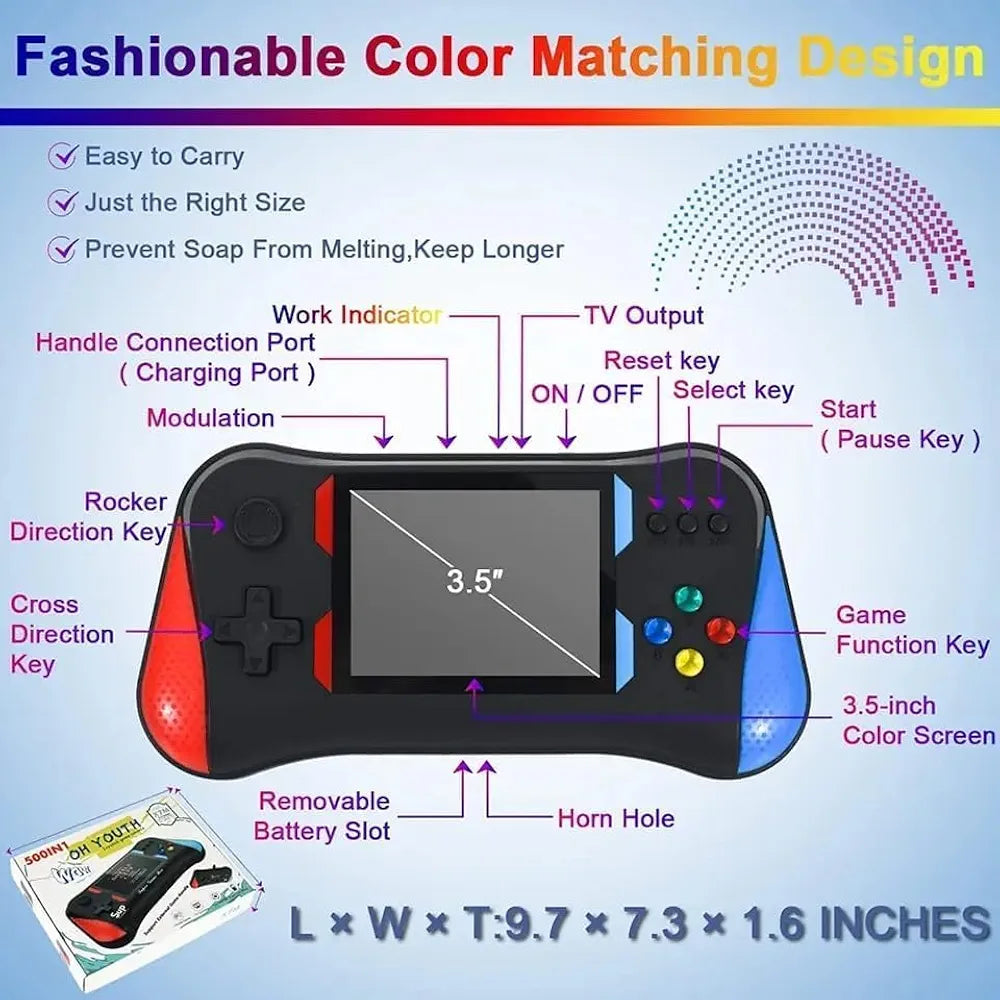 Buy Retro Gaming Console with Video Games Suitable | Kids Aged 7 and up| Handheld Gaming Console Compatible with TV| Featuring Classic Mario Video Game | Sams world samstoy.in Sams toy world shop in Ahmedabad Gujarat