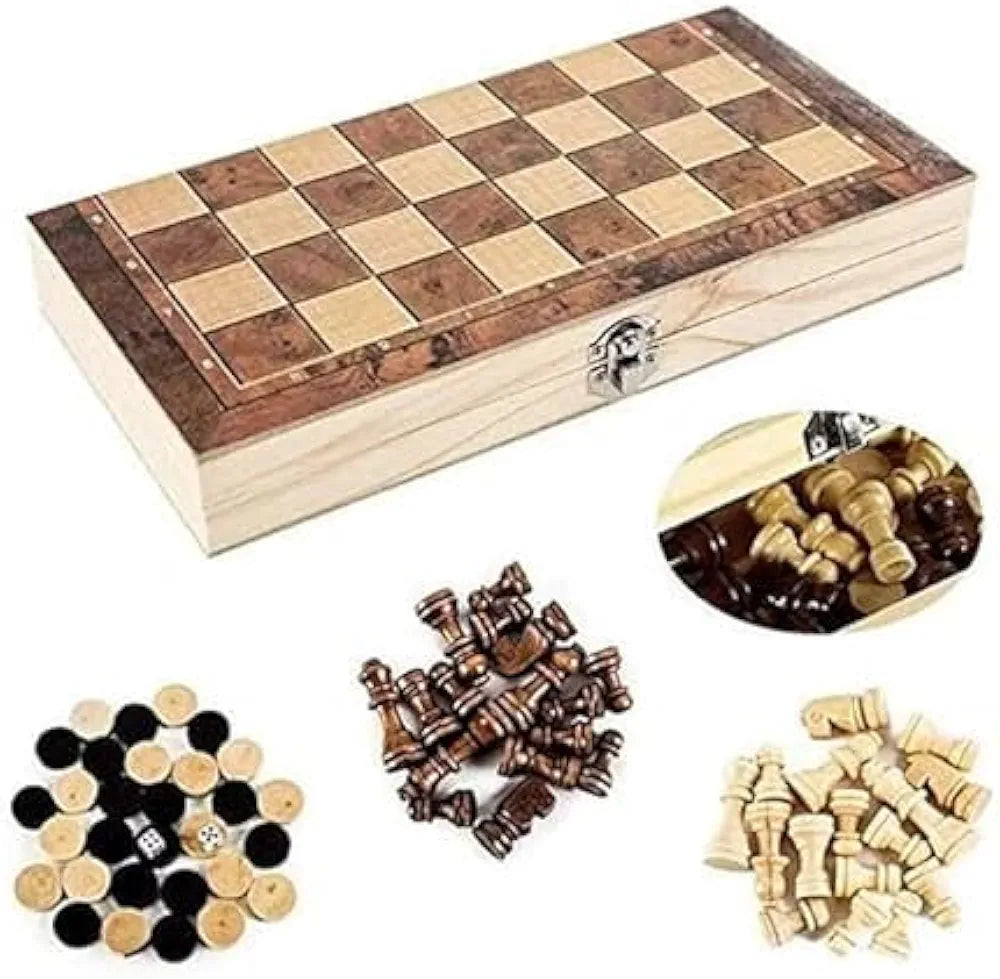 Buy Checkers and Backgammon 3 in 1 Woodn Folden Board Game| Ideal for Above 6 Years of Age | Sams Toy world ahmedabad gujarat samstoy.in Sams toy world shop in Ahmedabad Gujarat