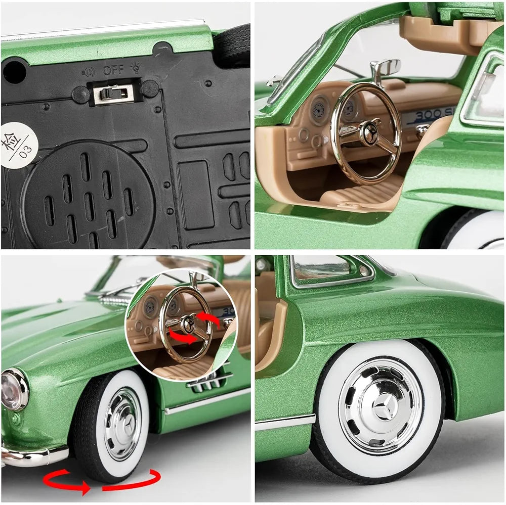 Buy MER-CEDES Ben-Z 300SL Die-Cast Metal Car with Sport car Openable Doors Light and Sound | Pull Back Function | Sams world samstoy.in Sams toy world shop in Ahmedabad Gujarat