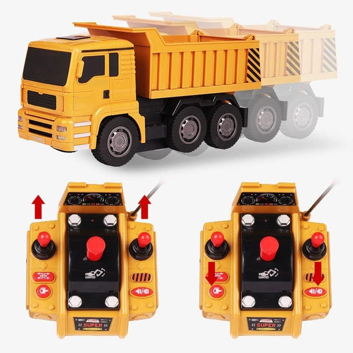 Buy RC Dump Truck Remote Control Construction Vehicle Toy with Sound and Light | sams toy world samstoy.in Sams toy world shop in Ahmedabad Gujarat