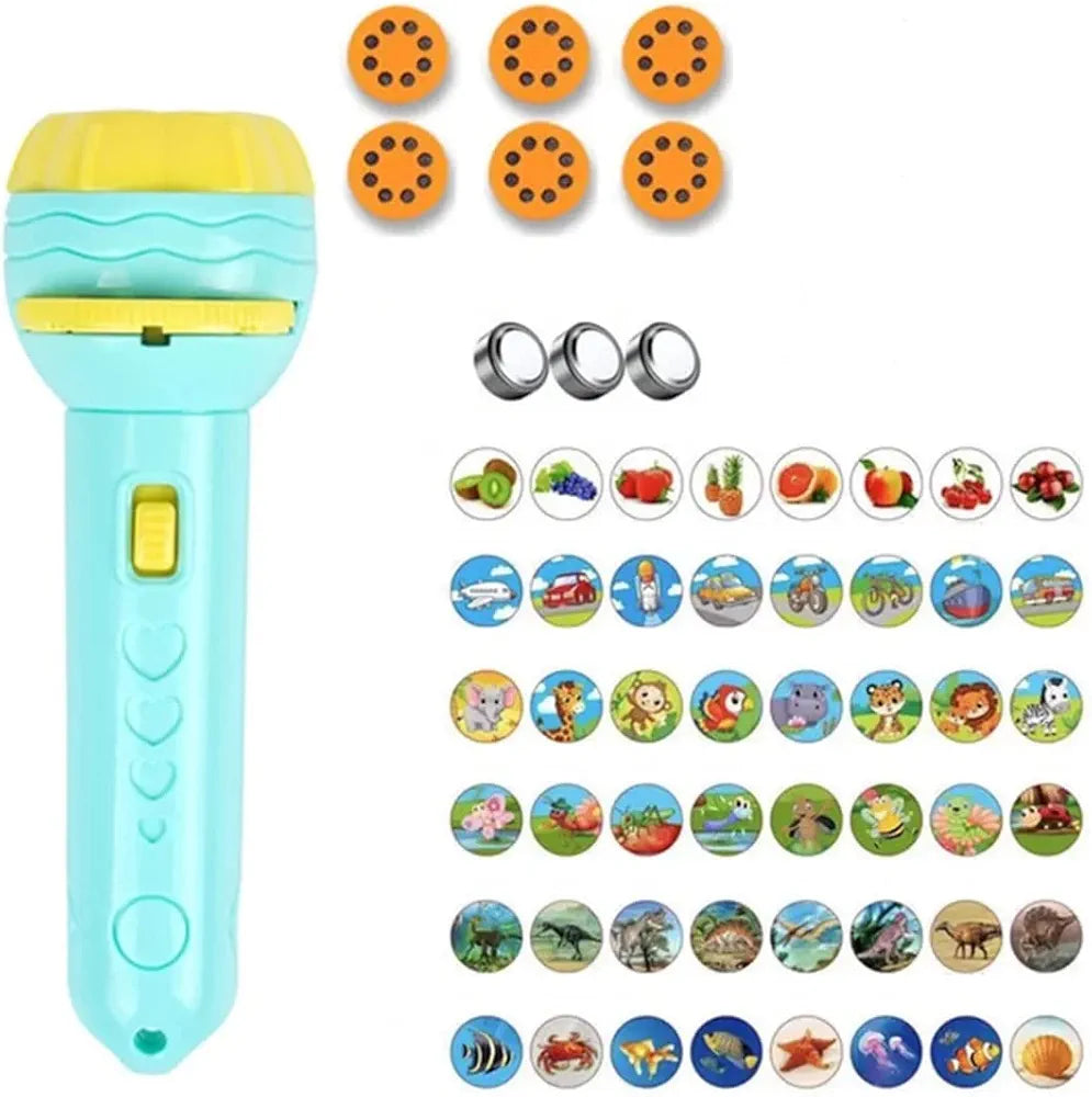 Mini 6 Slides 48 Pattern Projector Flashlight Torch Projection Torch Story | Toys for Toddlers Kids |Randon Slides|Random Colors |Torch 6 Slides| Sams world 🌍