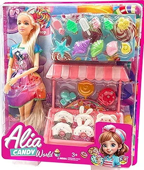Buy Alia Doll and Candy World Playset| Includes Pretend Candies and Candy Store| Imaginative Play for Children Aged 3 and Up| Sams world samstoy.in Sams toy world shop in Ahmedabad Gujarat