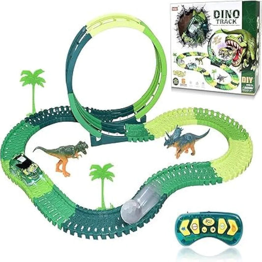 Buy Car Dinosaur with Flexible Tracks, Mini Car Toys for Kids, 2 Dinosaur Toy Figures & Bridge | Toys for 3 + | sams toy World Sam's Toy World Sams toy world shop in Ahmedabad Gujarat