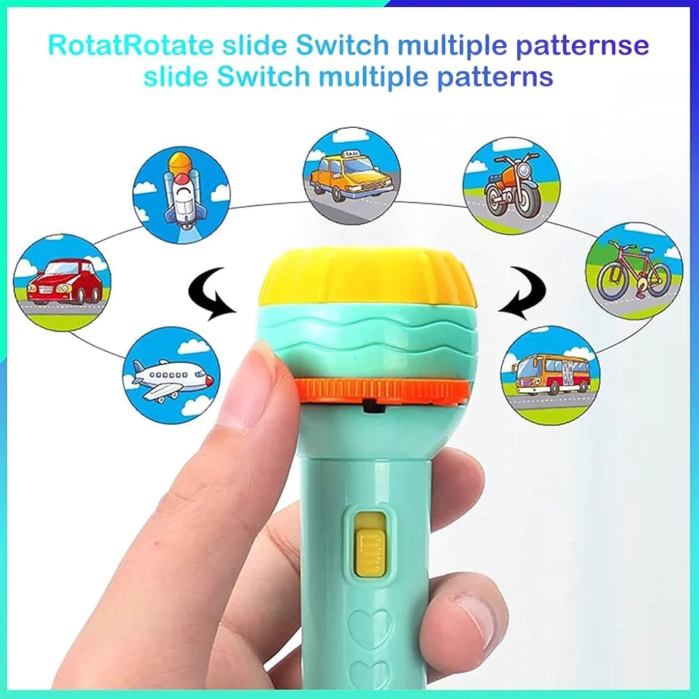 Mini 6 Slides 48 Pattern Projector Flashlight Torch Projection Torch Story | Toys for Toddlers Kids |Randon Slides|Random Colors |Torch 6 Slides| Sams world 🌍