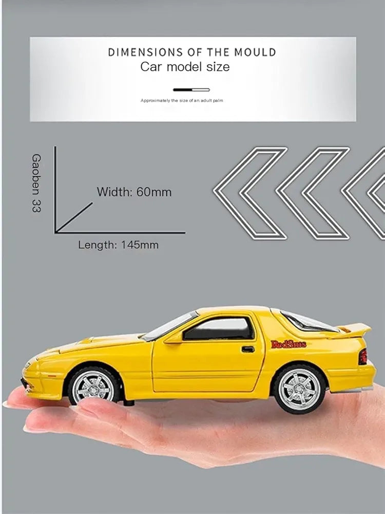 Buy 1:32 Mazda RX7 Initial D Miniature Diecast RX-7 Toy Car Model Sound & Light Doors Openable | sams toy world Sam's Toy World Sams toy world shop in Ahmedabad Gujarat