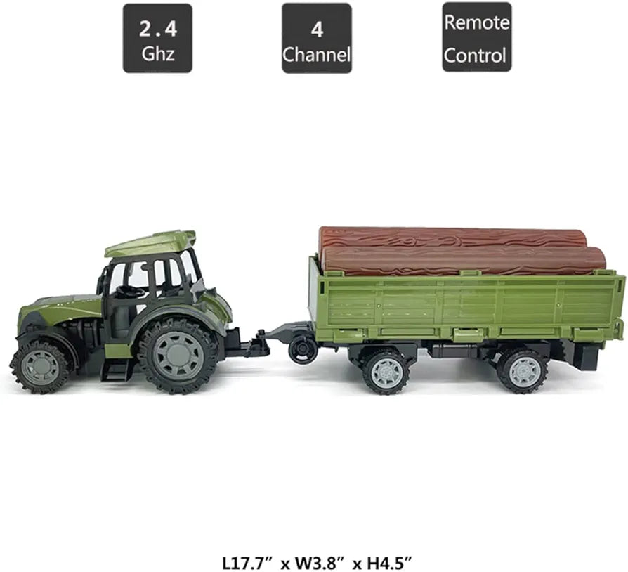 Buy Remote Control Tractor RC Farm Tractor |Toy with Trailer Hay Bale Transport Truck Detachable |Tipping Trailer Farm Toys Vehicle Playset Toy Trucks for Boys| Birthday Gifts for 3 = 8 Years Old Kids|Sams world samstoy.in Sams toy world shop in Ahmedabad Gujarat