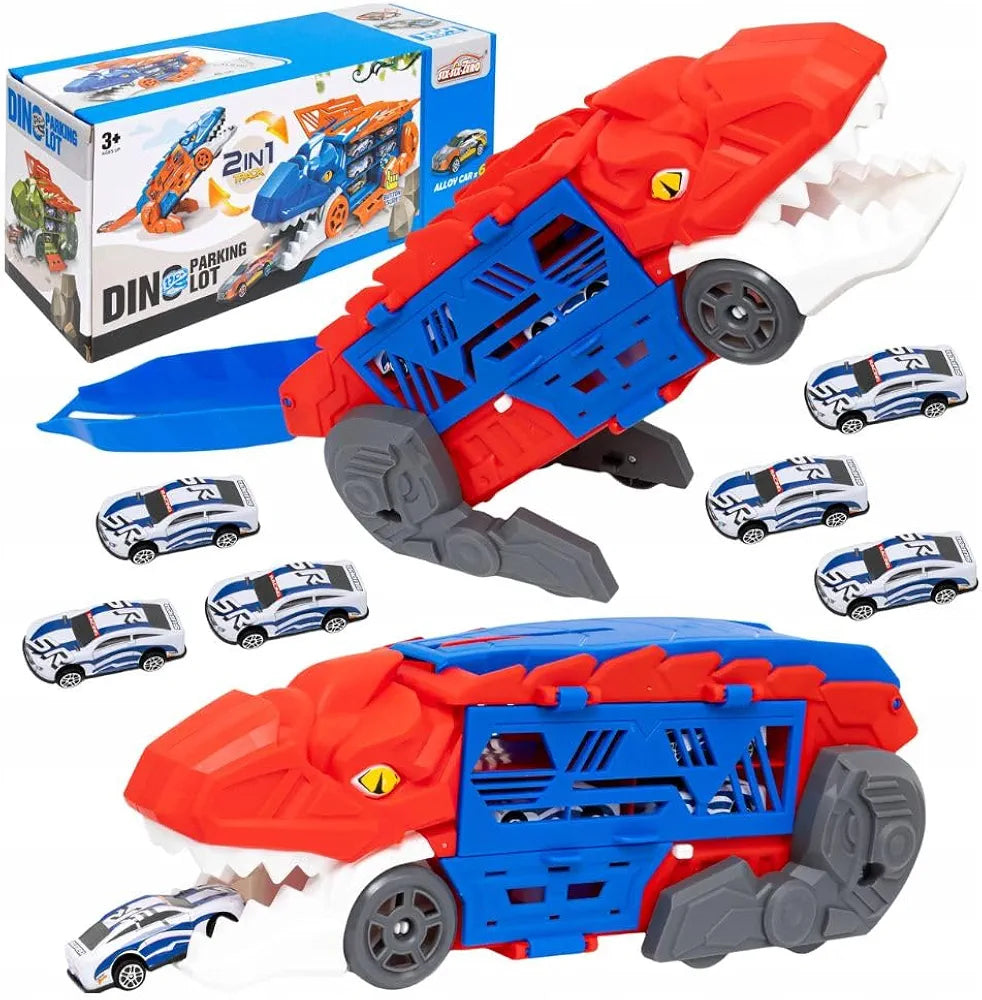 Buy Dinosaur Parking Lot Playset for Kids – 2-in-1 Dino Garage with Launcher, Storage Compartment & 1:64 Alloy Mini Racing Cars, Transforming Dinosaur Car | sams toy world Sam's Toy World Sams toy world shop in Ahmedabad Gujarat
