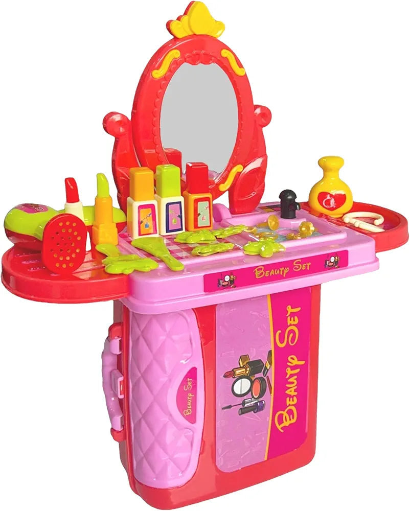Buy 3 in 1 Beauty Set Learning Educational Make Up Suitcase Kit with Makeup Accessories Pretend Play Set Portable Suitcase Toy Gift for Girls - Pink samstoy.in Sams toy world shop in Ahmedabad Gujarat