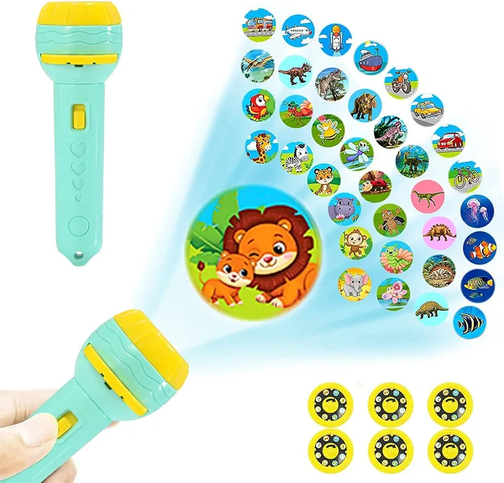 Mini 6 Slides 48 Pattern Projector Flashlight Torch Projection Torch Story | Toys for Toddlers Kids |Randon Slides|Random Colors |Torch 6 Slides| Sams world 🌍