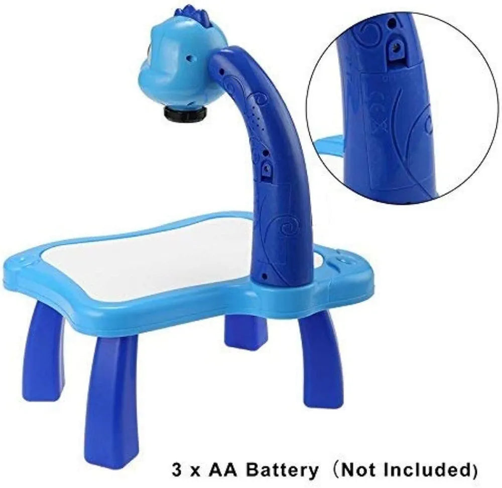Buy Drawing Projector Painting Desk Table with 3 Patterns -12 Colorful Water Pens with Table Lamp for Better Creativity and Education for Kids (Blue) Sam's Toy World Sams toy world shop in Ahmedabad Gujarat